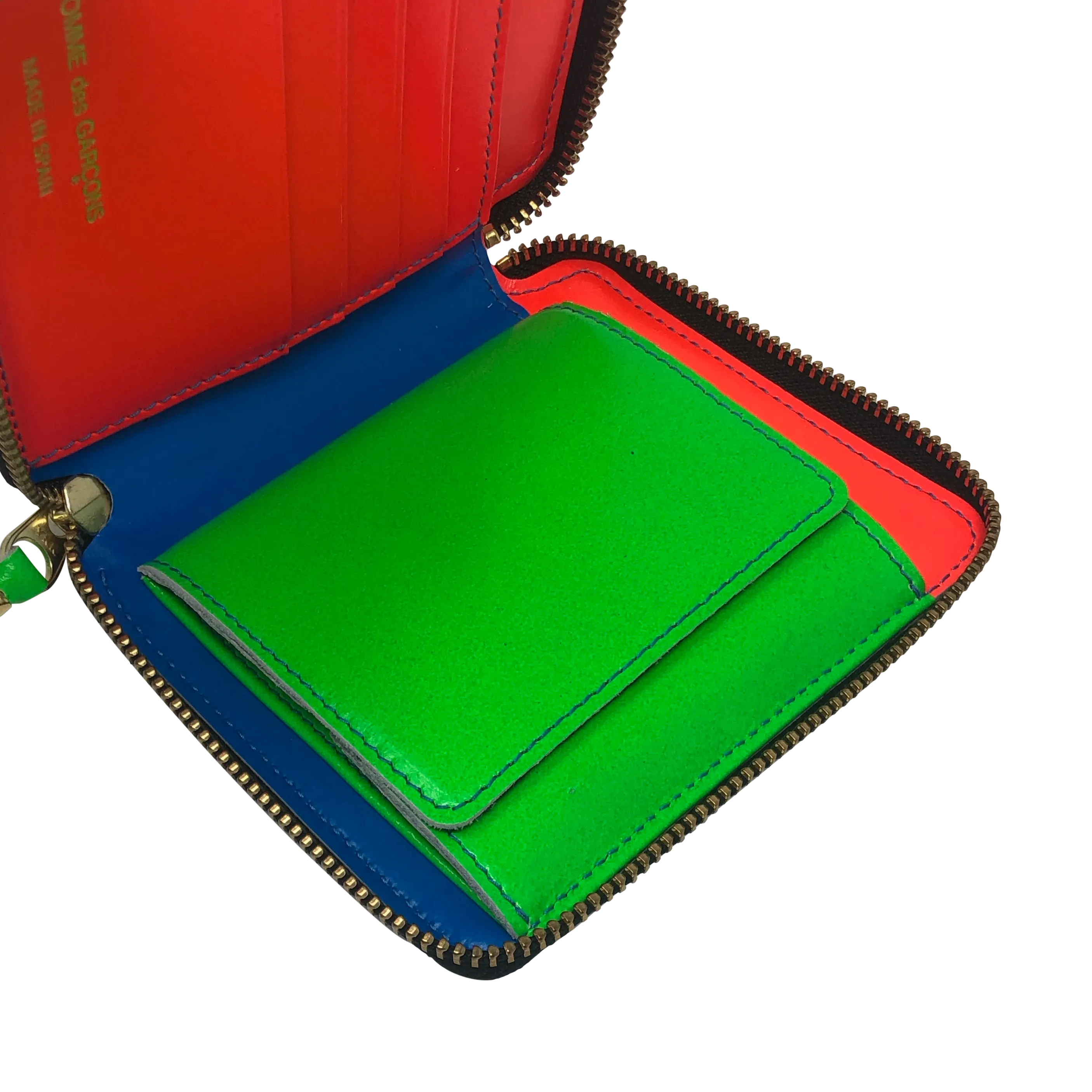 Comme des Garçons SUPER FLUO BLUE ZIP Wallet