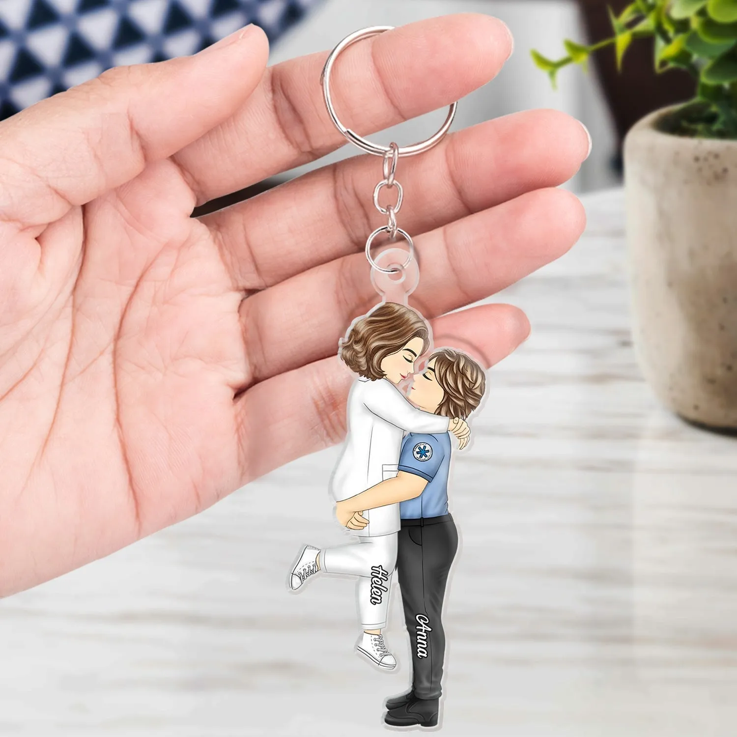 Couple Personalized Kissing Husband, - Multi-functional Wife Keychain Anniversary Side - Acrylic Cartoon Cutout Loving, View Job Gift For Spouse, Full product lineup