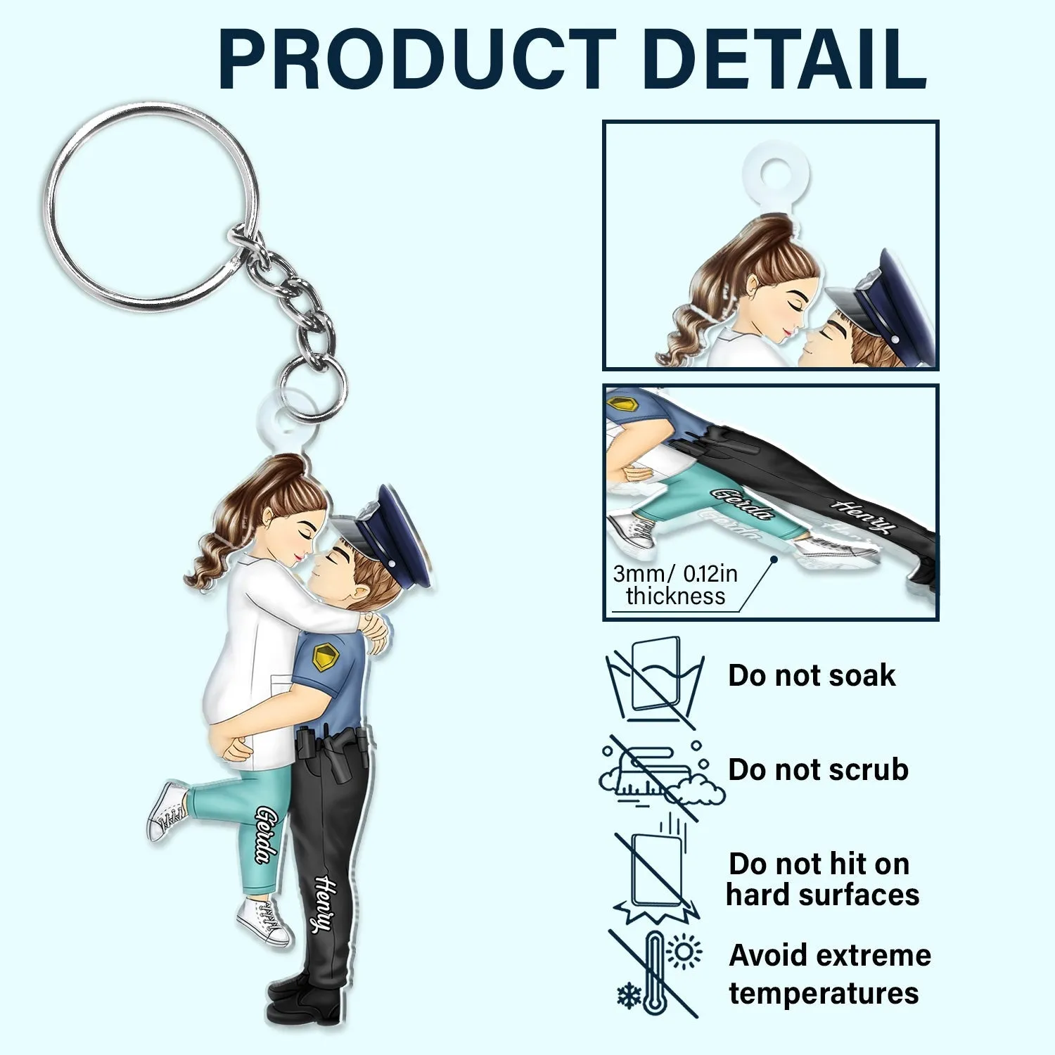 Couple Personalized Kissing Husband, - Multi-functional Wife Keychain Anniversary Side - Acrylic Cartoon Cutout Loving, View Job Gift For Spouse, Full product lineup