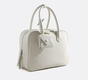 Cowhide Leather Handbag with Mini Pouch
