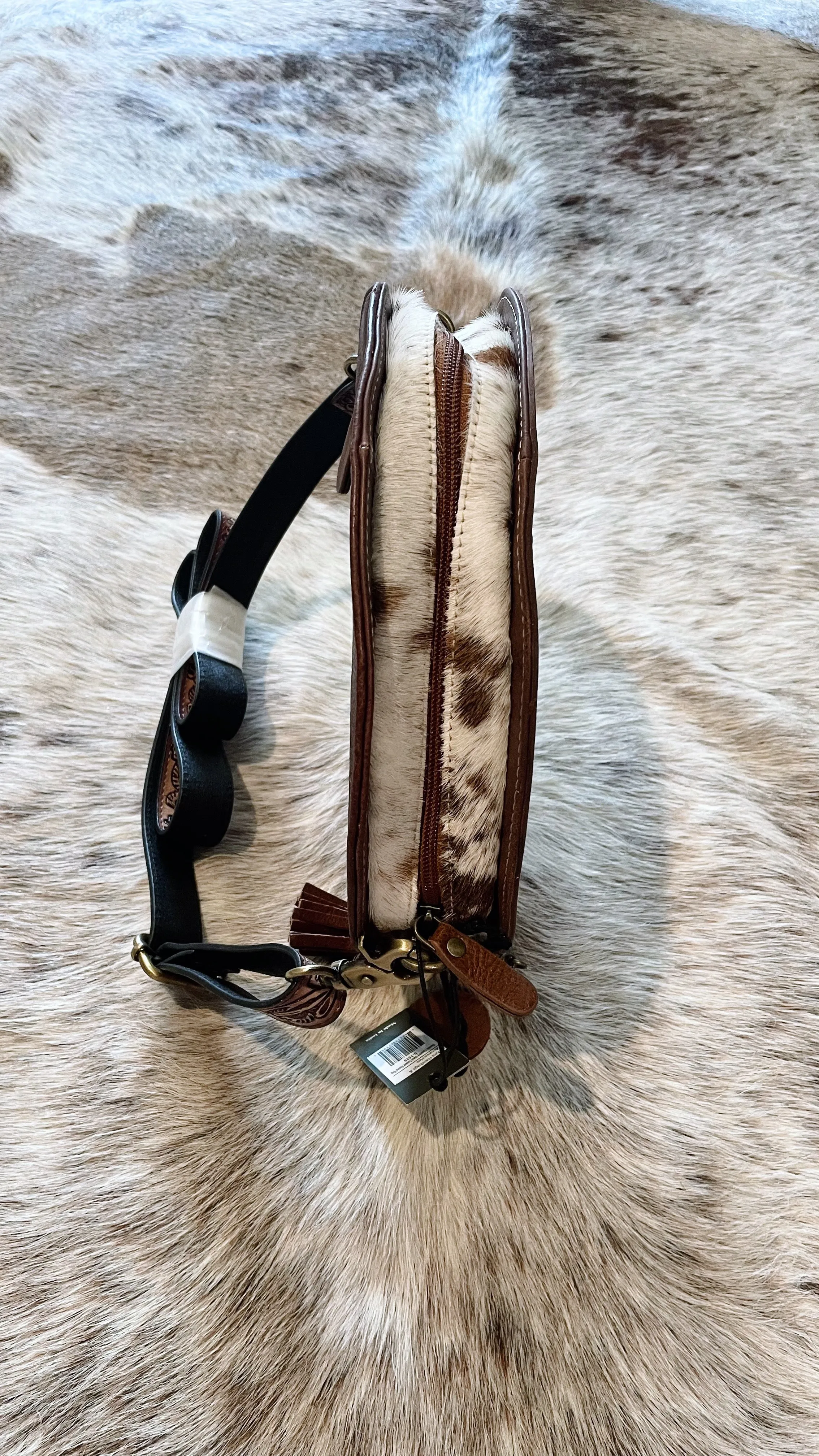 Cowhide Tooled Circle Purse