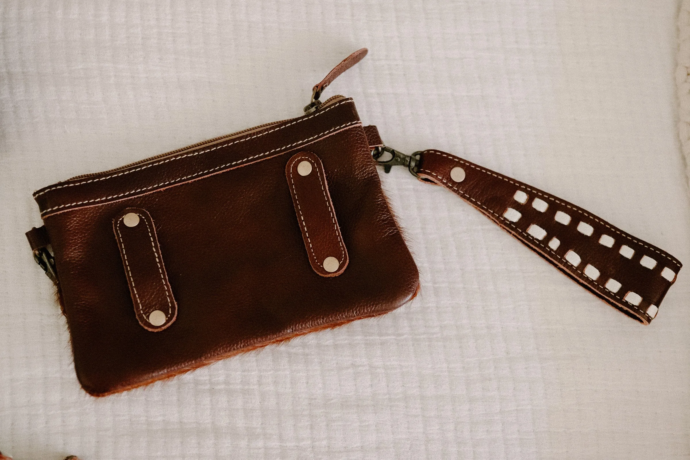 Cowhide Wristlet
