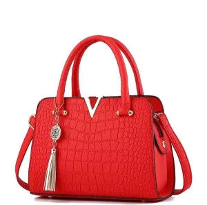 CROCODILE LEATHER WOMEN BAG V LETTERS DESIGNER HANDBAGS LUXURY
