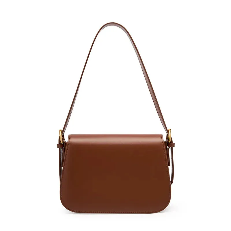 Crossbody Armpit Bag Genuine Leather Small Square Handbags