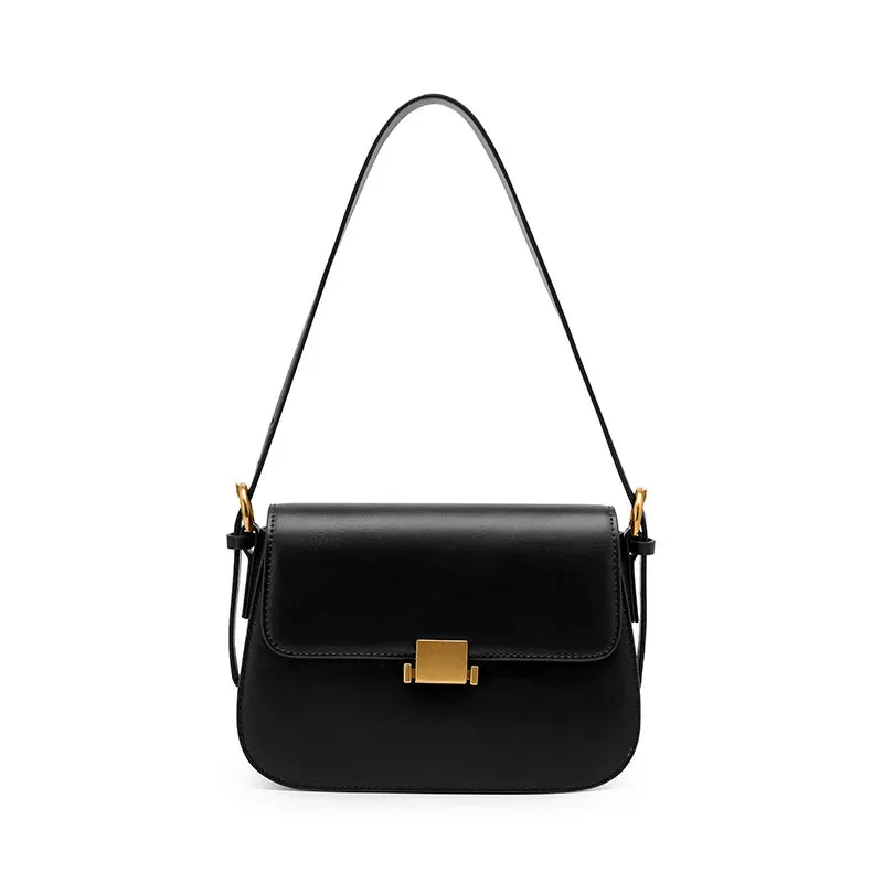 Crossbody Armpit Bag Genuine Leather Small Square Handbags