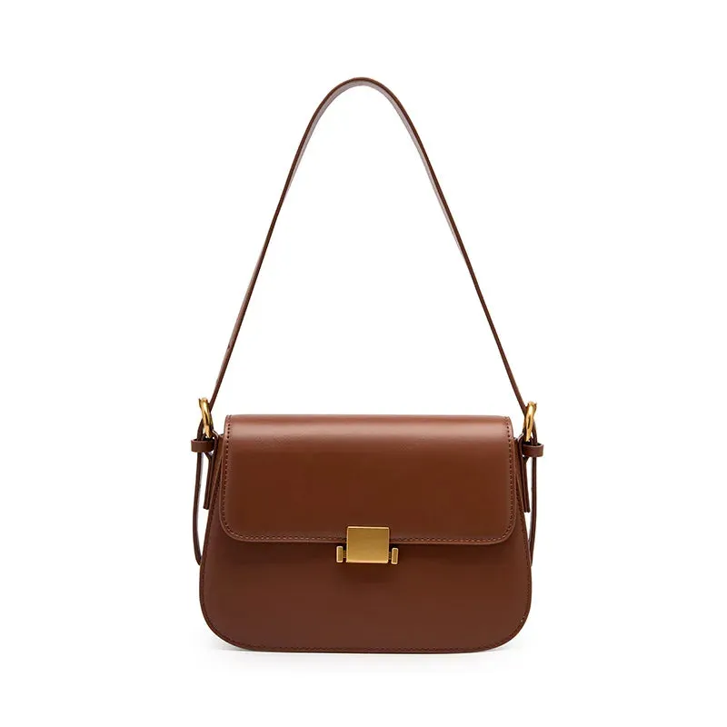 Crossbody Armpit Bag Genuine Leather Small Square Handbags