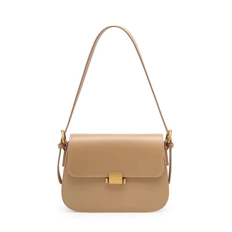 Crossbody Armpit Bag Genuine Leather Small Square Handbags