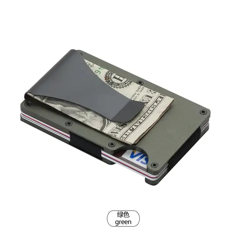 Customizable Metal Aluminum Carbon Fiber Wallet with Money Clip and RFID Card Holder