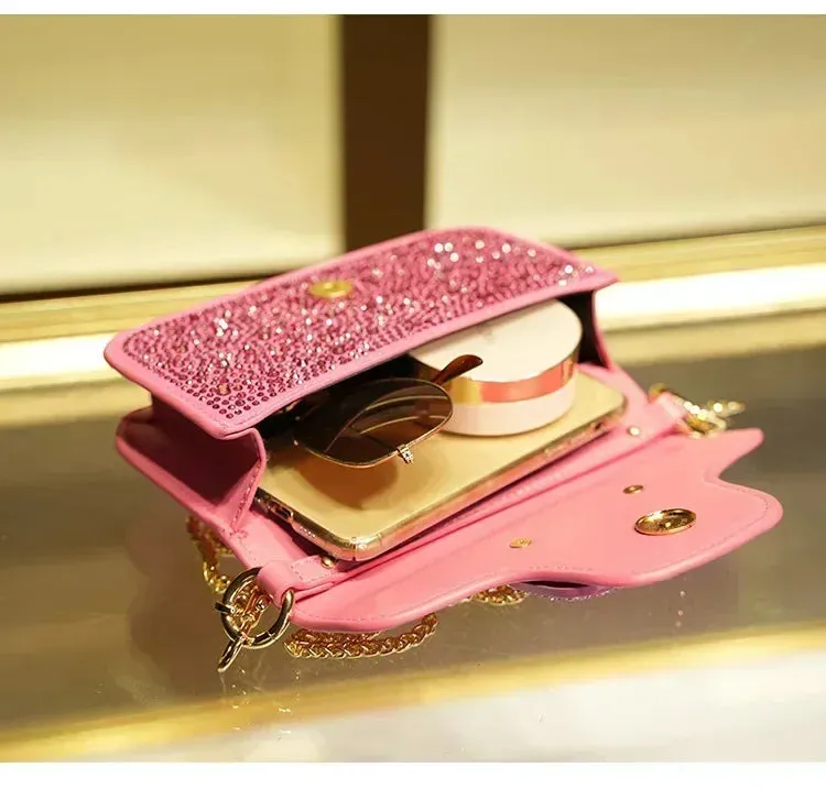 Diamond Studded Small Square Bag
