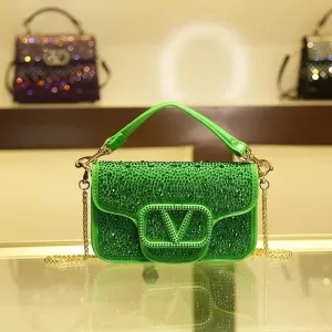 Diamond Studded Small Square Bag