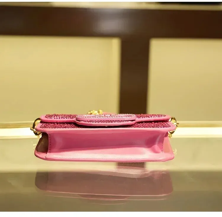 Diamond Studded Small Square Bag