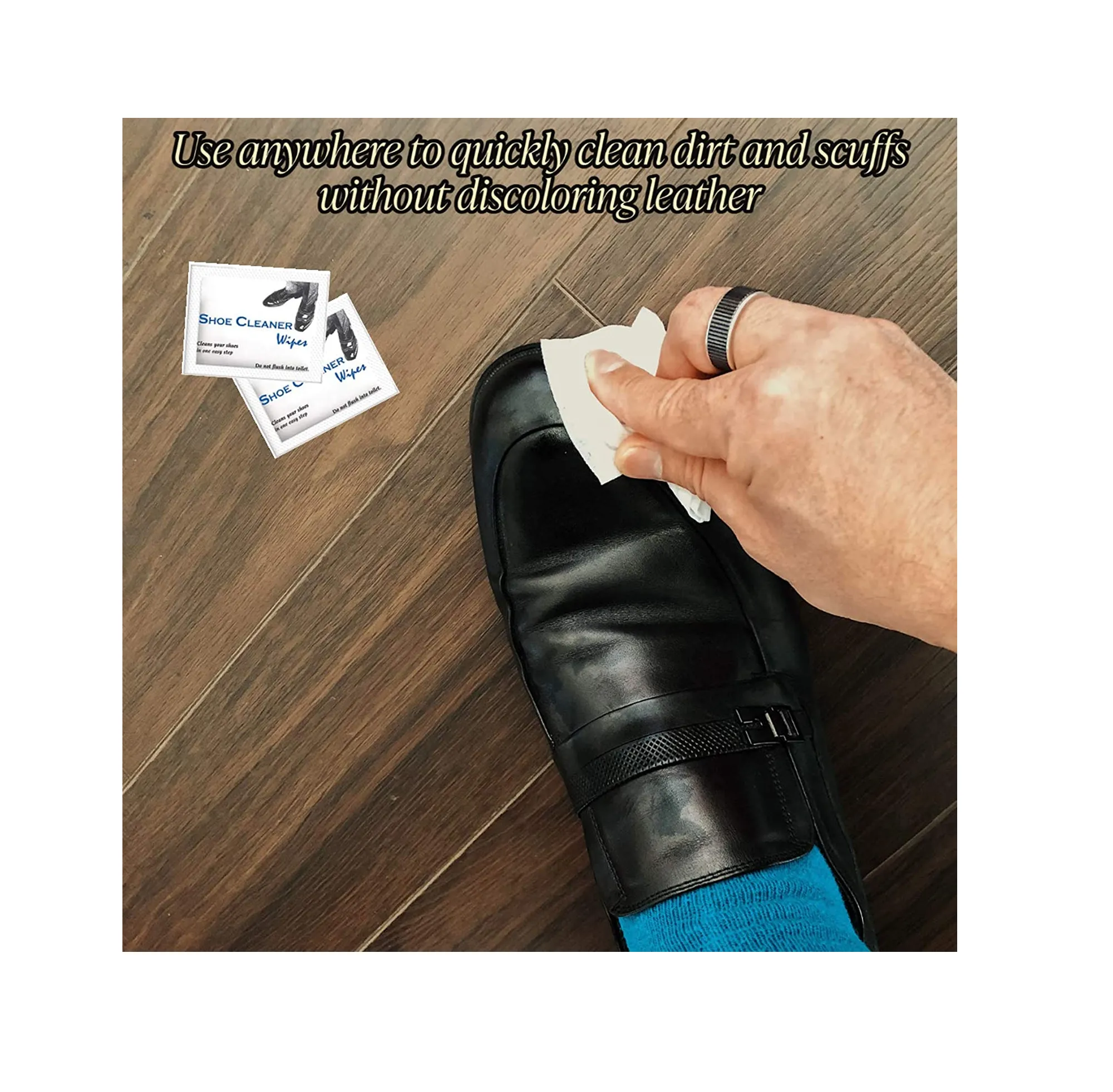 Diamond Wipes Pre-Moistened Shoe Shine Wipes Streak-Free Shoe Cleaner Pack of 50 Individually