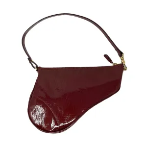 Dior Burgundy Embossed Mini Saddle