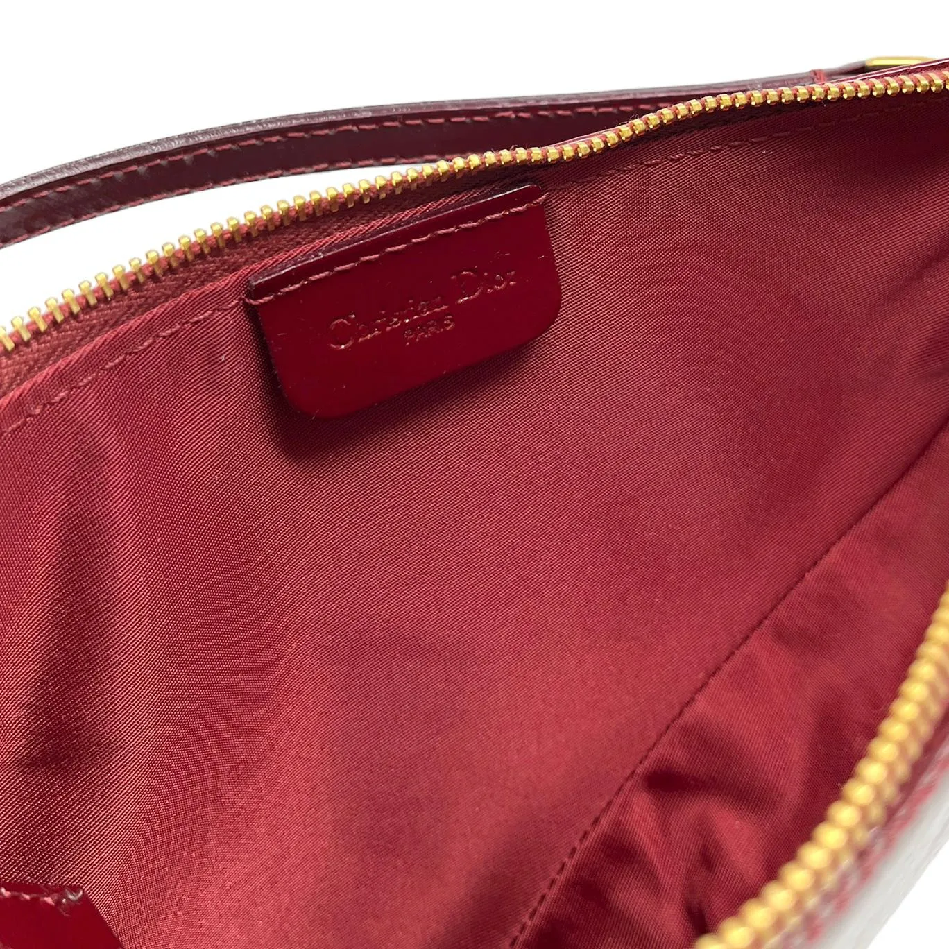 Dior Burgundy Embossed Mini Saddle