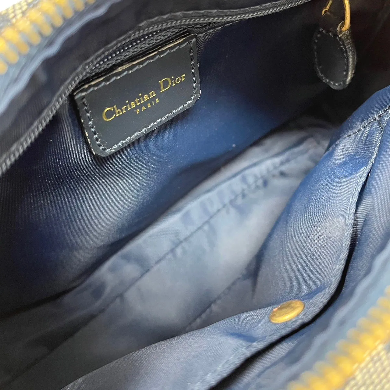 Dior Navy Mini Boston Bag