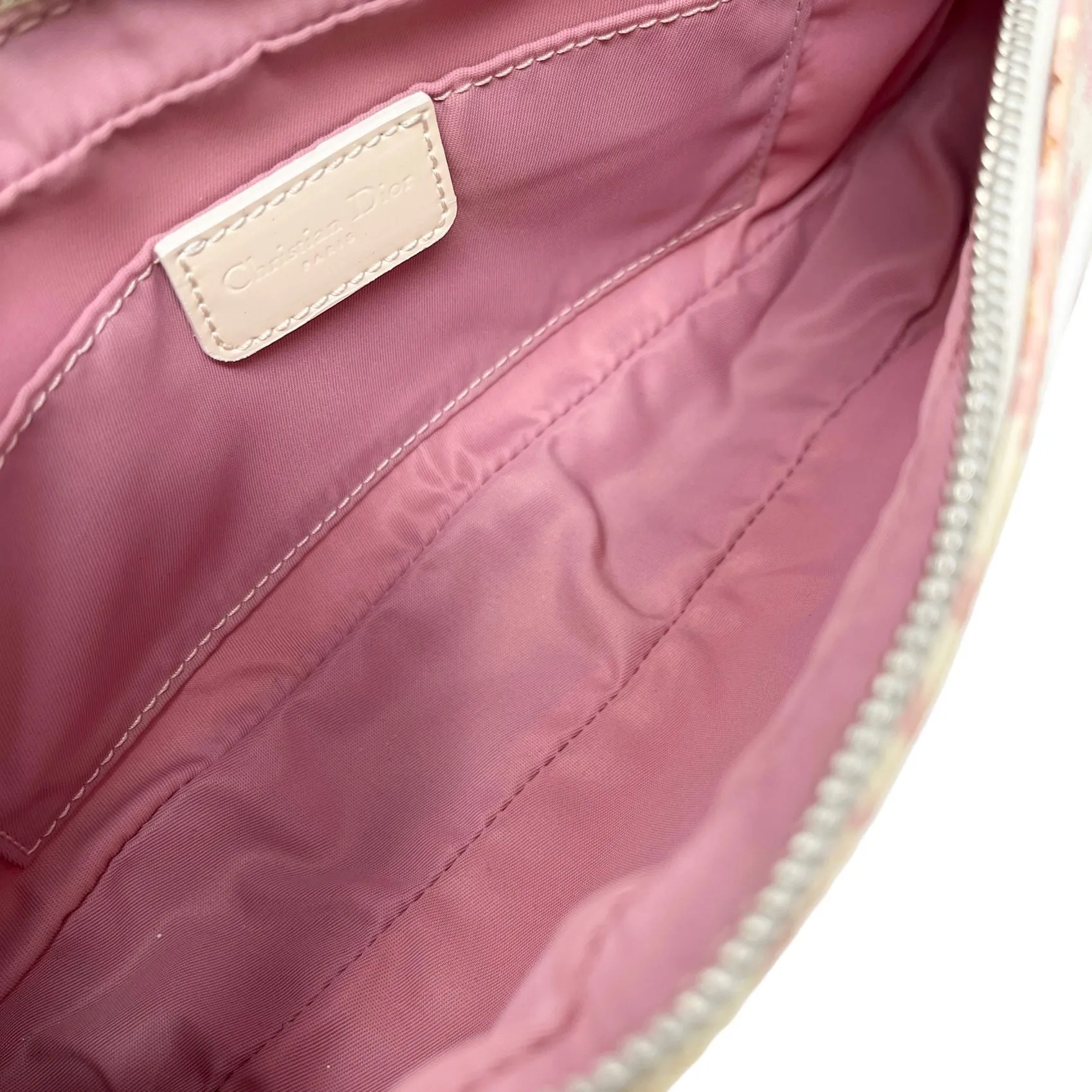 Dior Pink Logo Mini Rhinestone Shoulder Bag