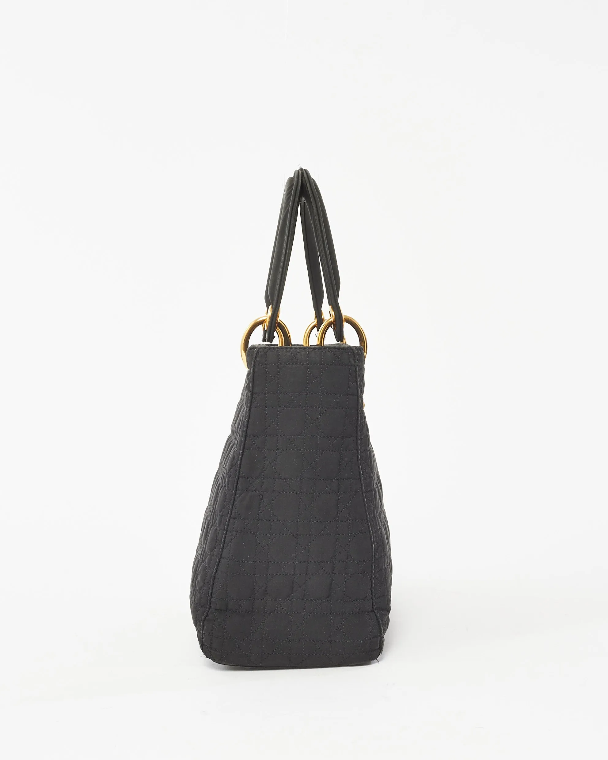 Dior Vintage Black Canvas Medium lady dior Tote