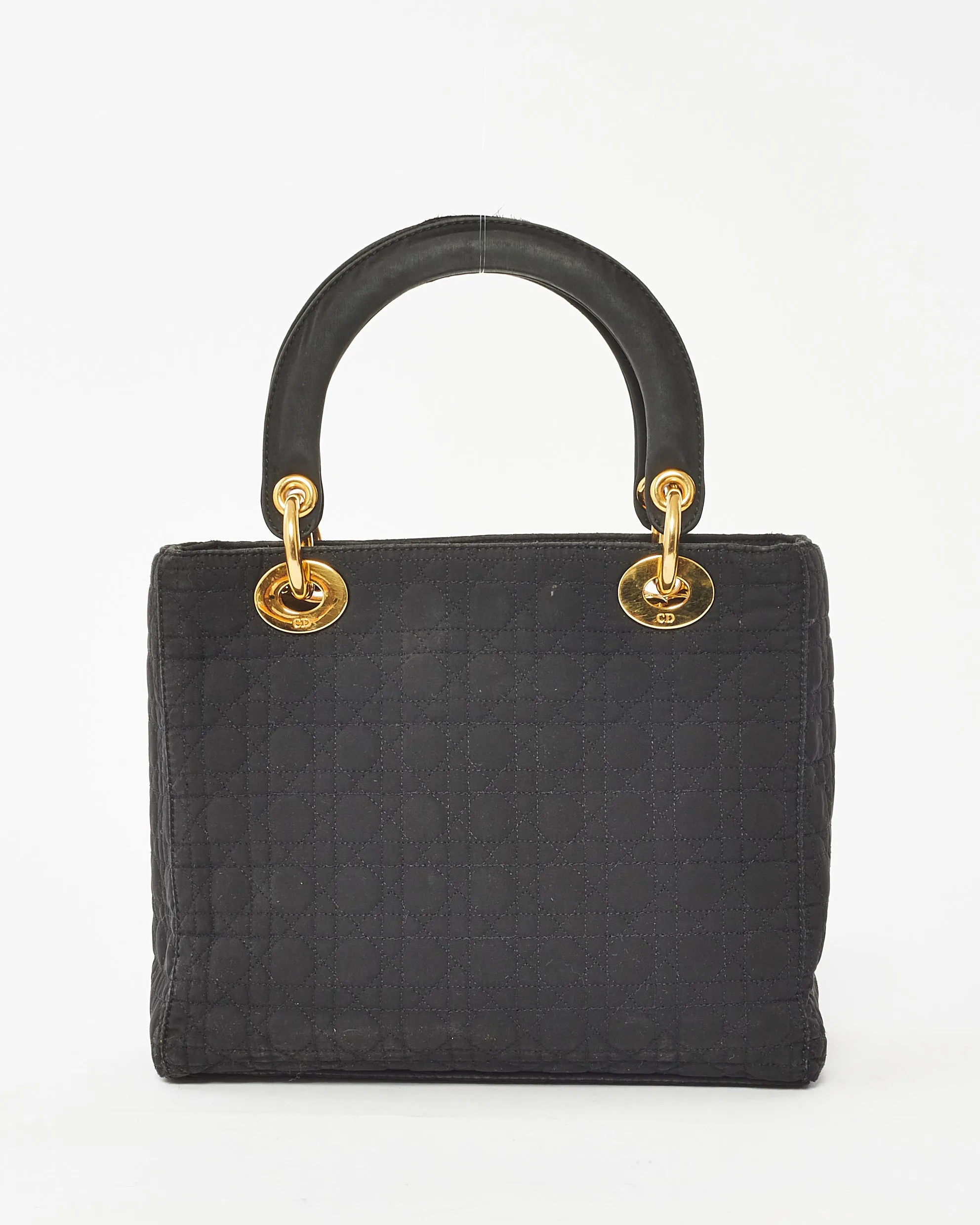 Dior Vintage Black Canvas Medium lady dior Tote