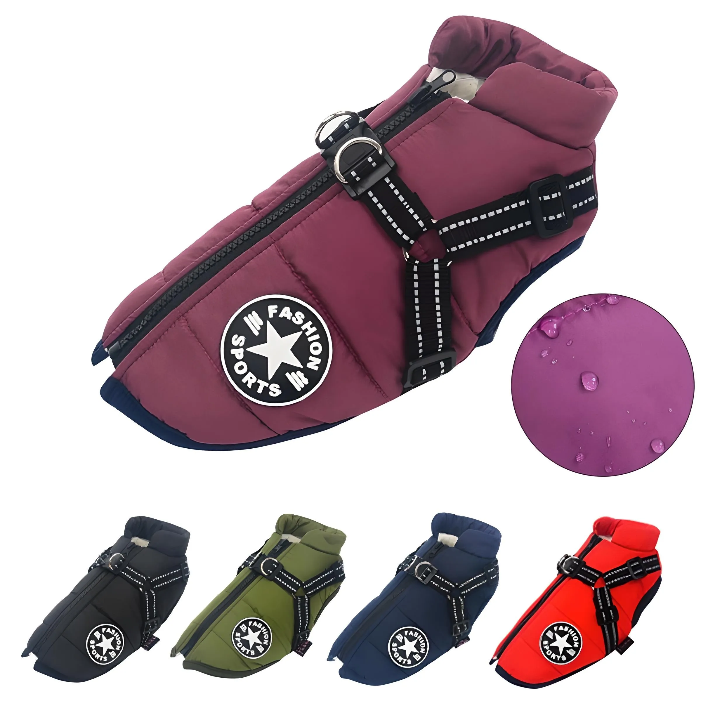 Dog Winter Jacket With Harness