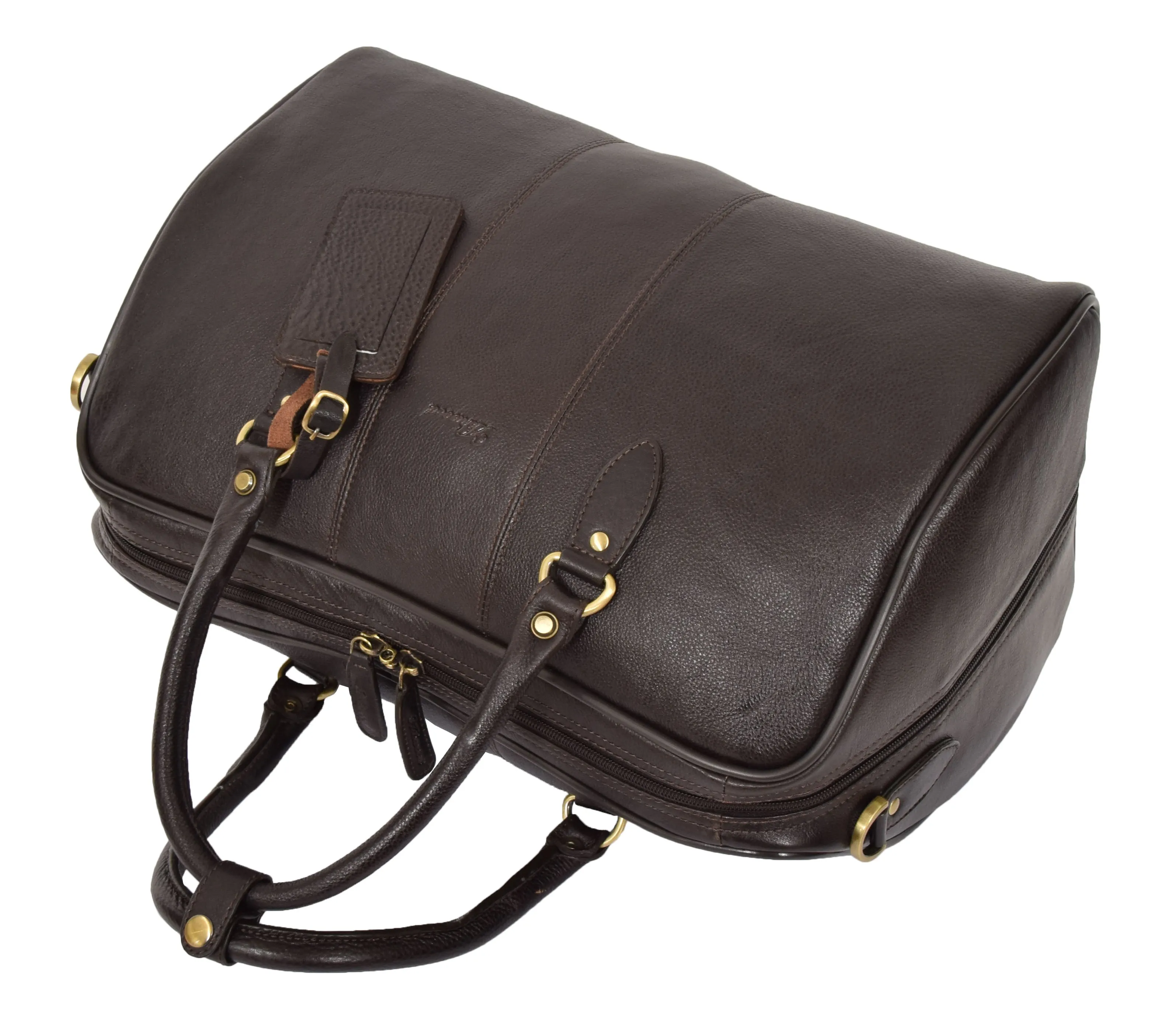DR309 Zip Around Leather Travel Holdall Monaco Brown