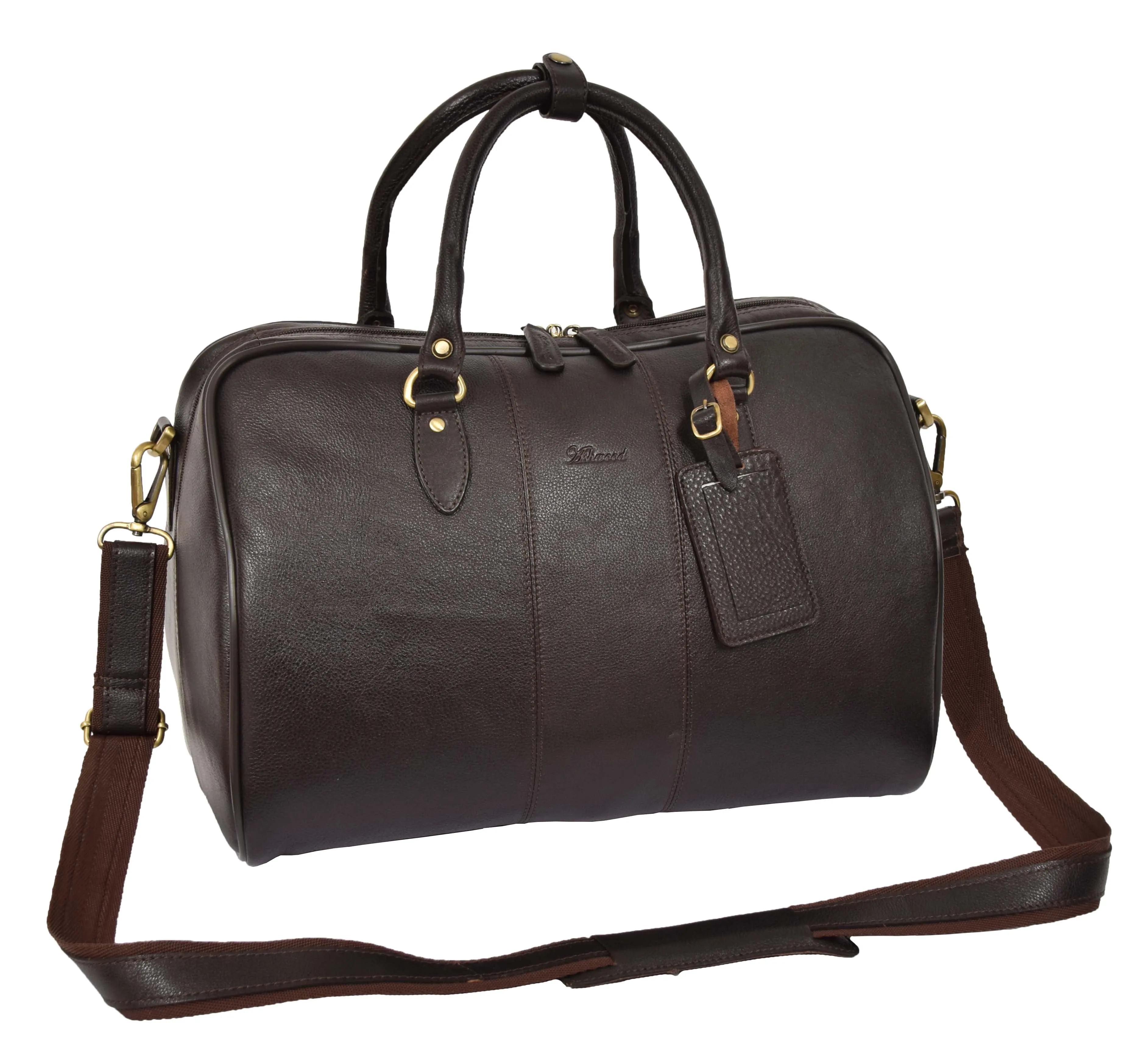 DR309 Zip Around Leather Travel Holdall Monaco Brown