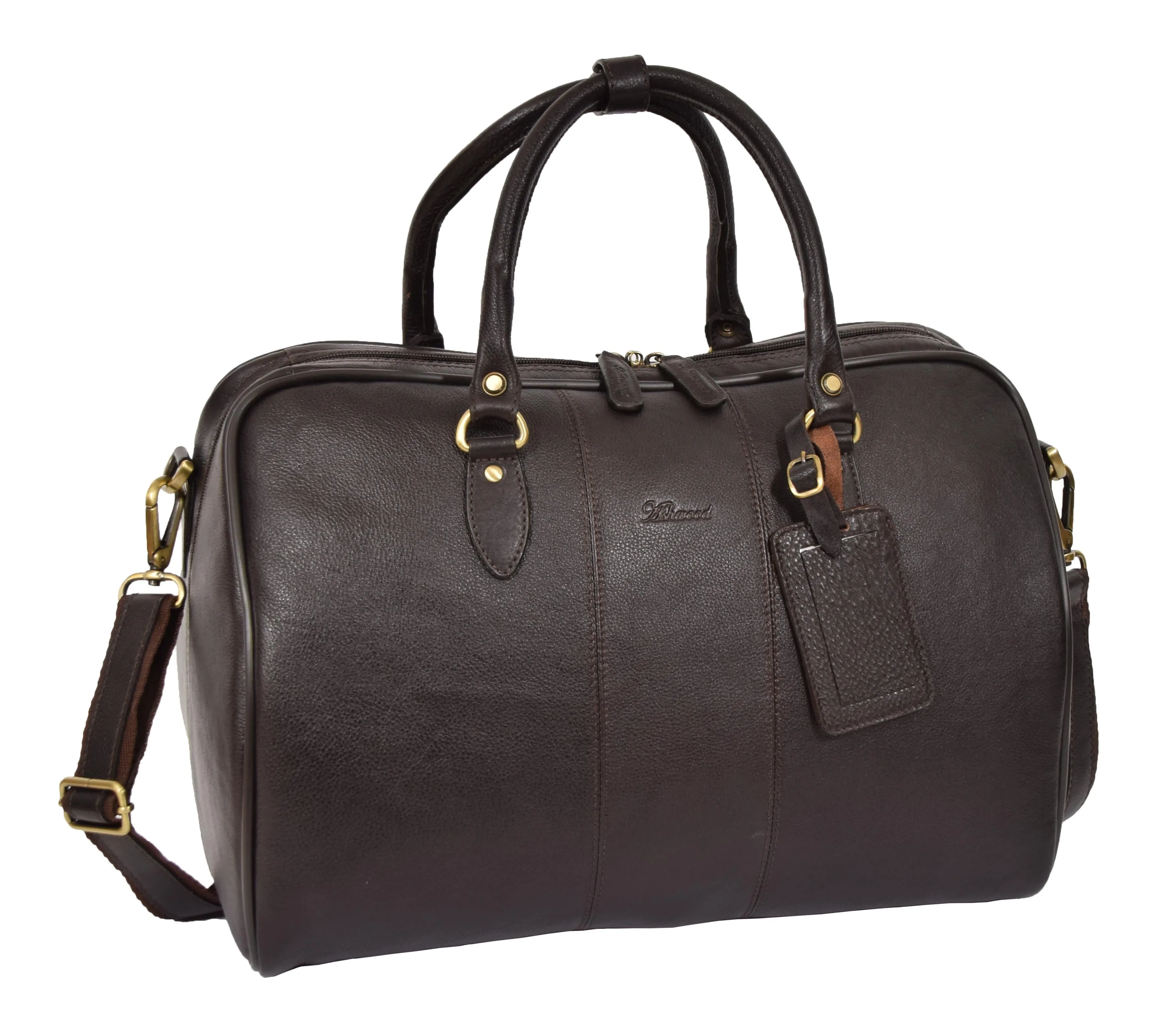 DR309 Zip Around Leather Travel Holdall Monaco Brown