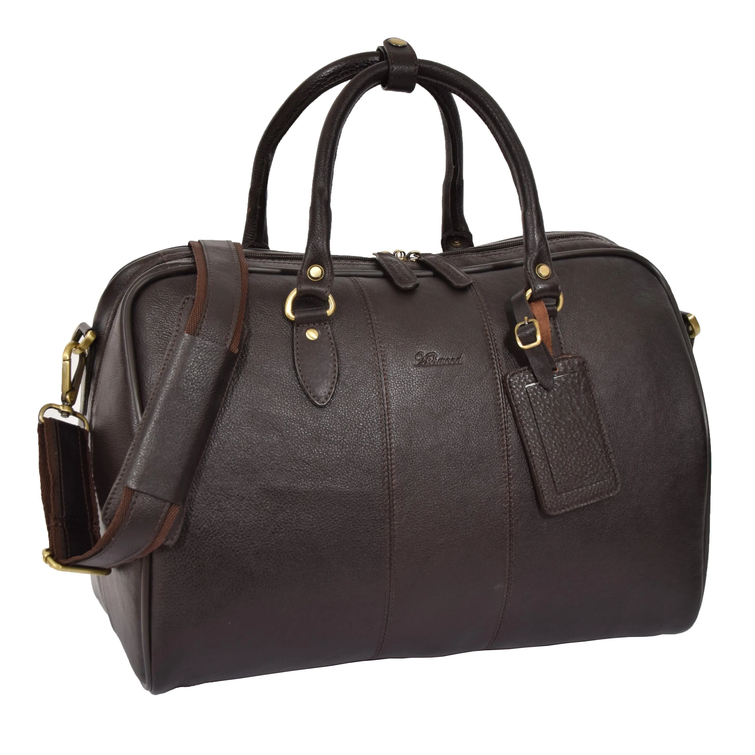 DR309 Zip Around Leather Travel Holdall Monaco Brown