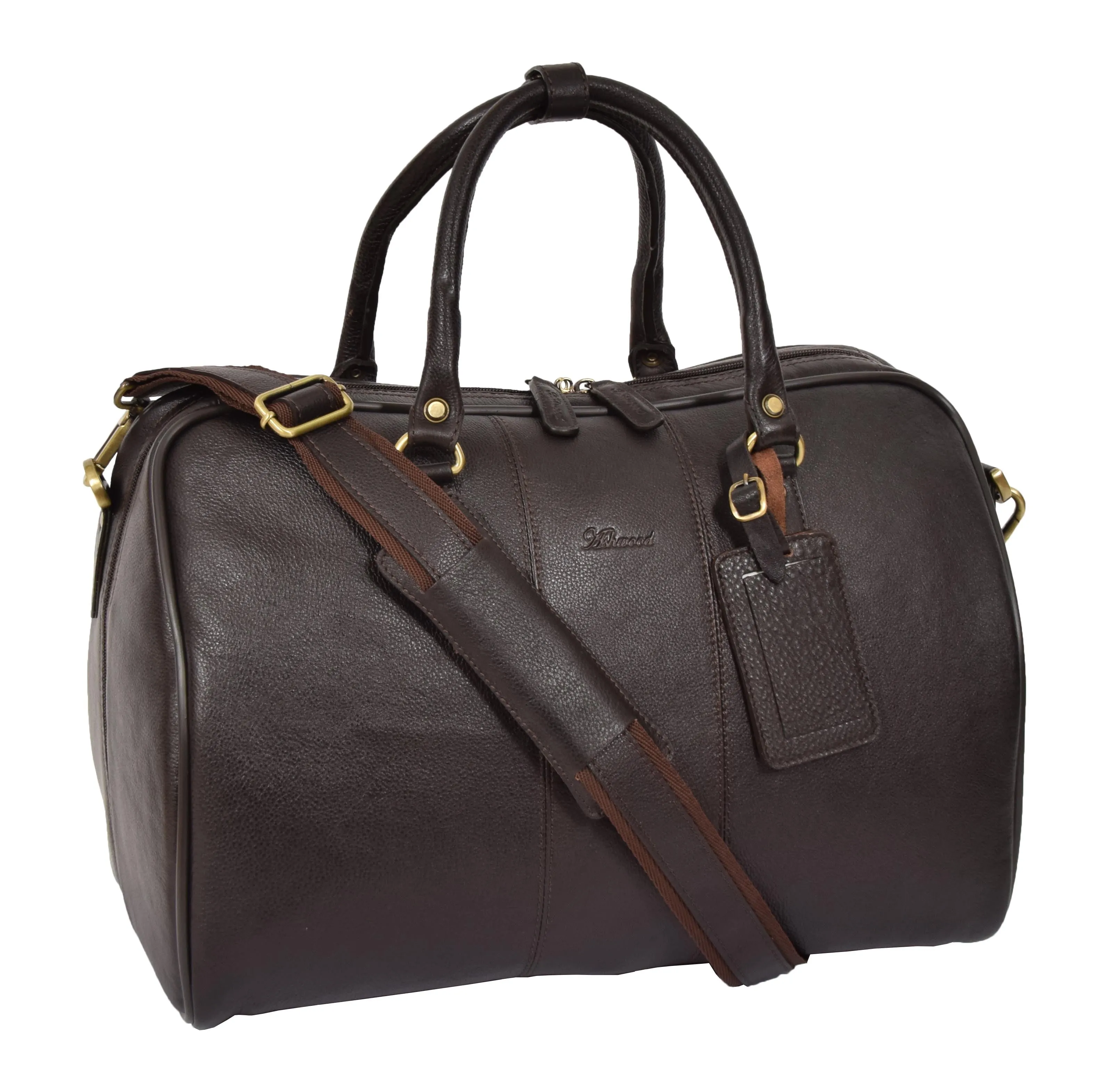 DR309 Zip Around Leather Travel Holdall Monaco Brown
