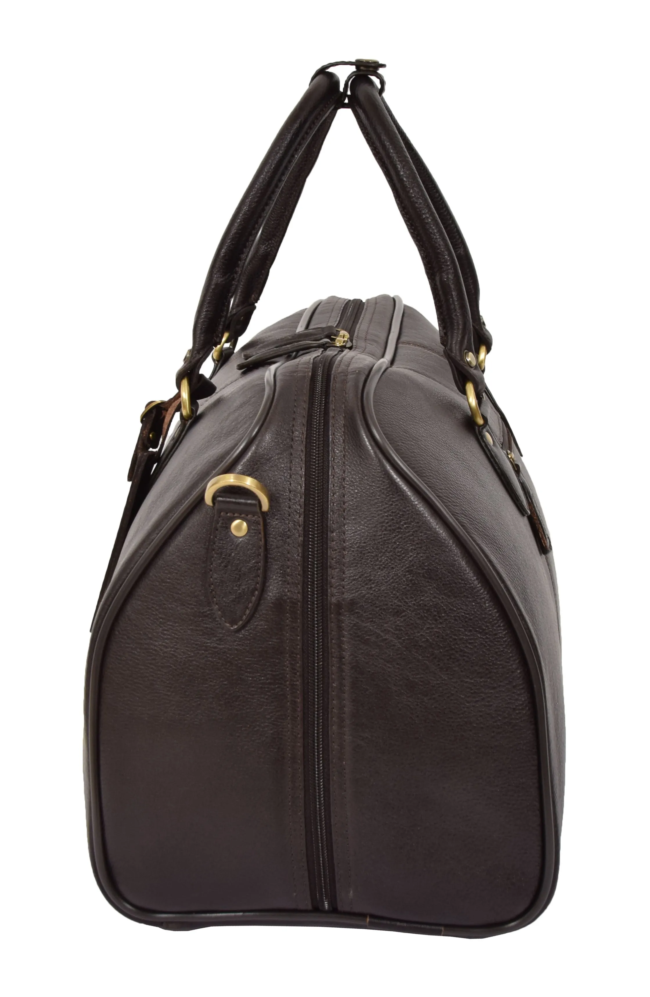 DR309 Zip Around Leather Travel Holdall Monaco Brown