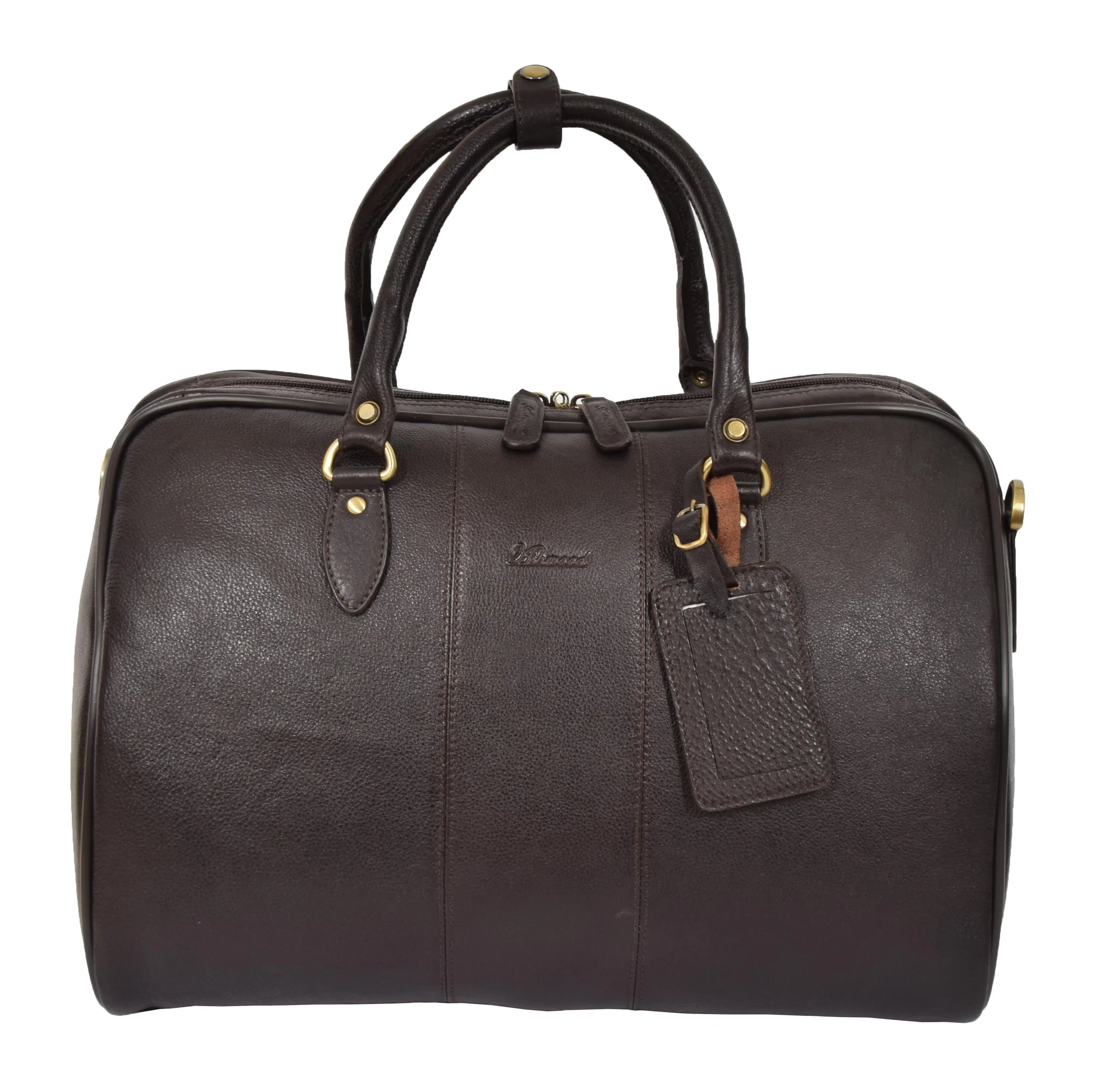 DR309 Zip Around Leather Travel Holdall Monaco Brown