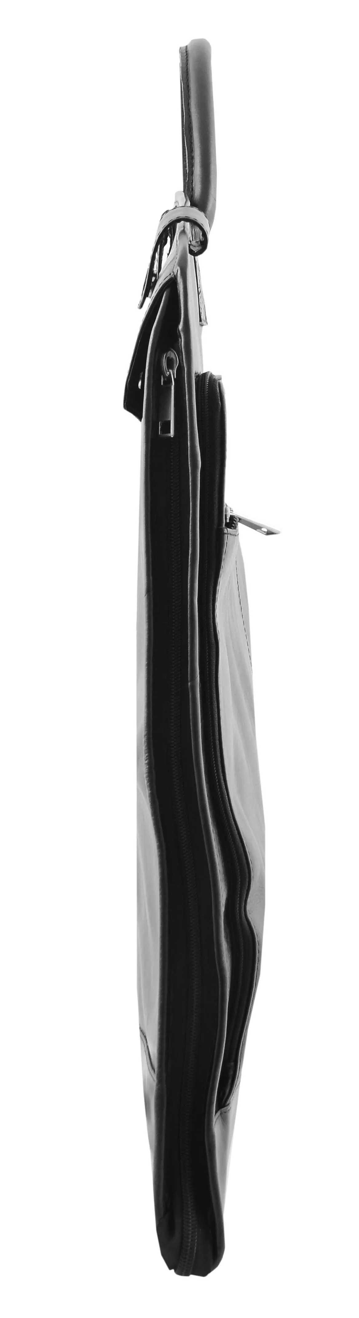 DR335 Real Leather Slimline Garment Carrier Black