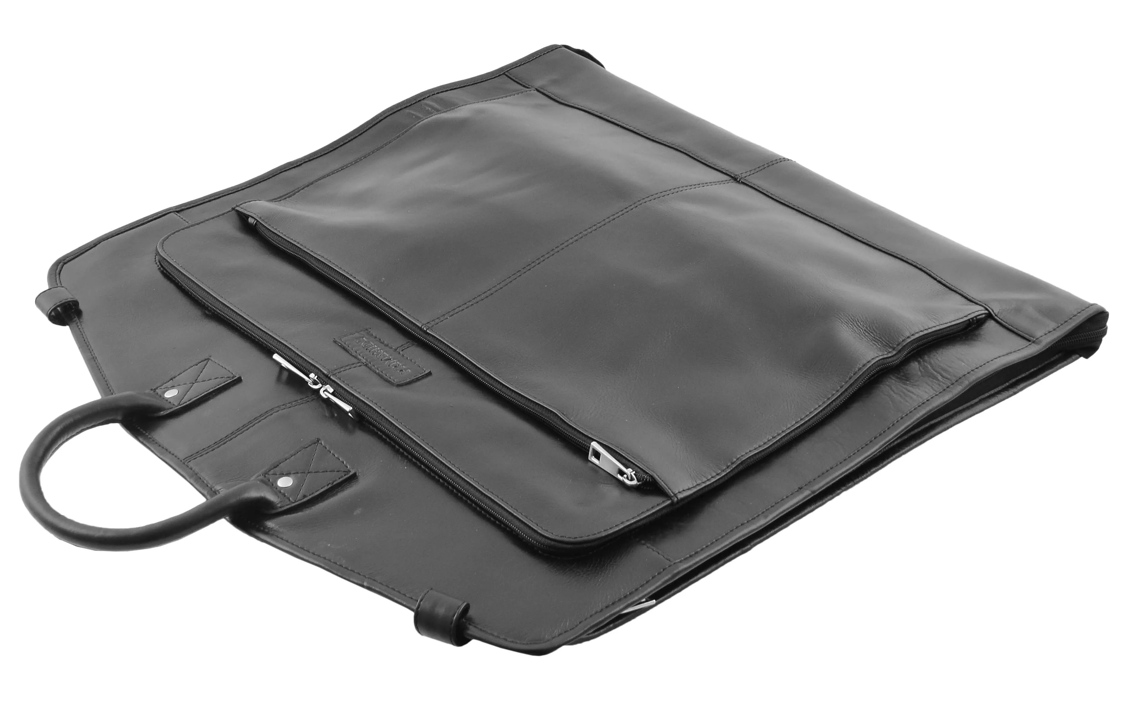 DR335 Real Leather Slimline Garment Carrier Black