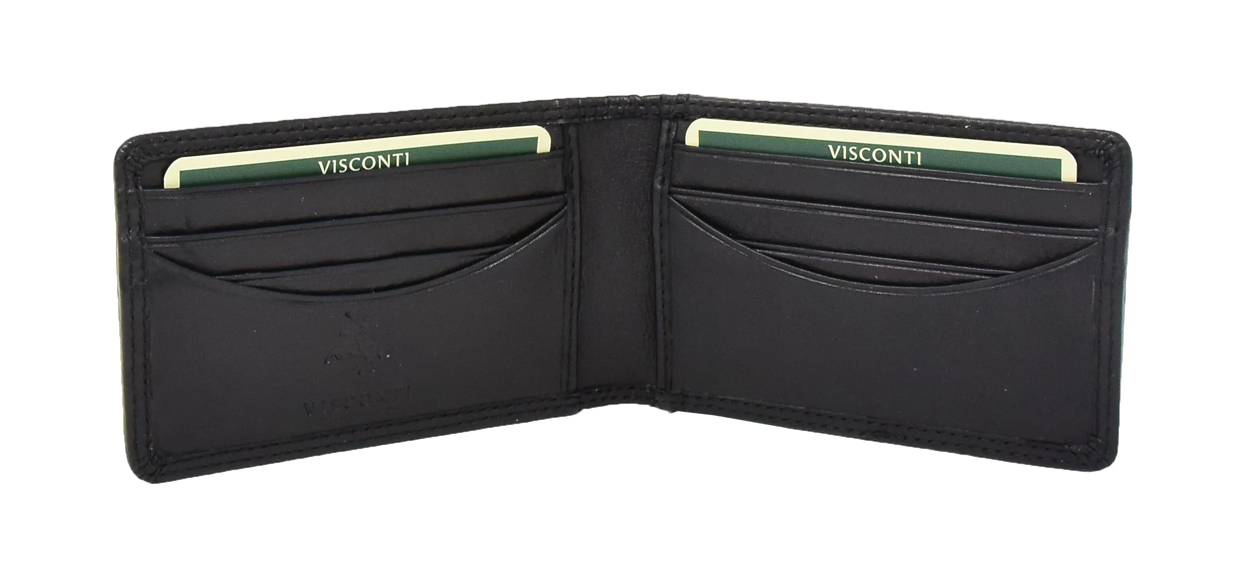 DR425 Slim Fold Leather Card Wallet Black