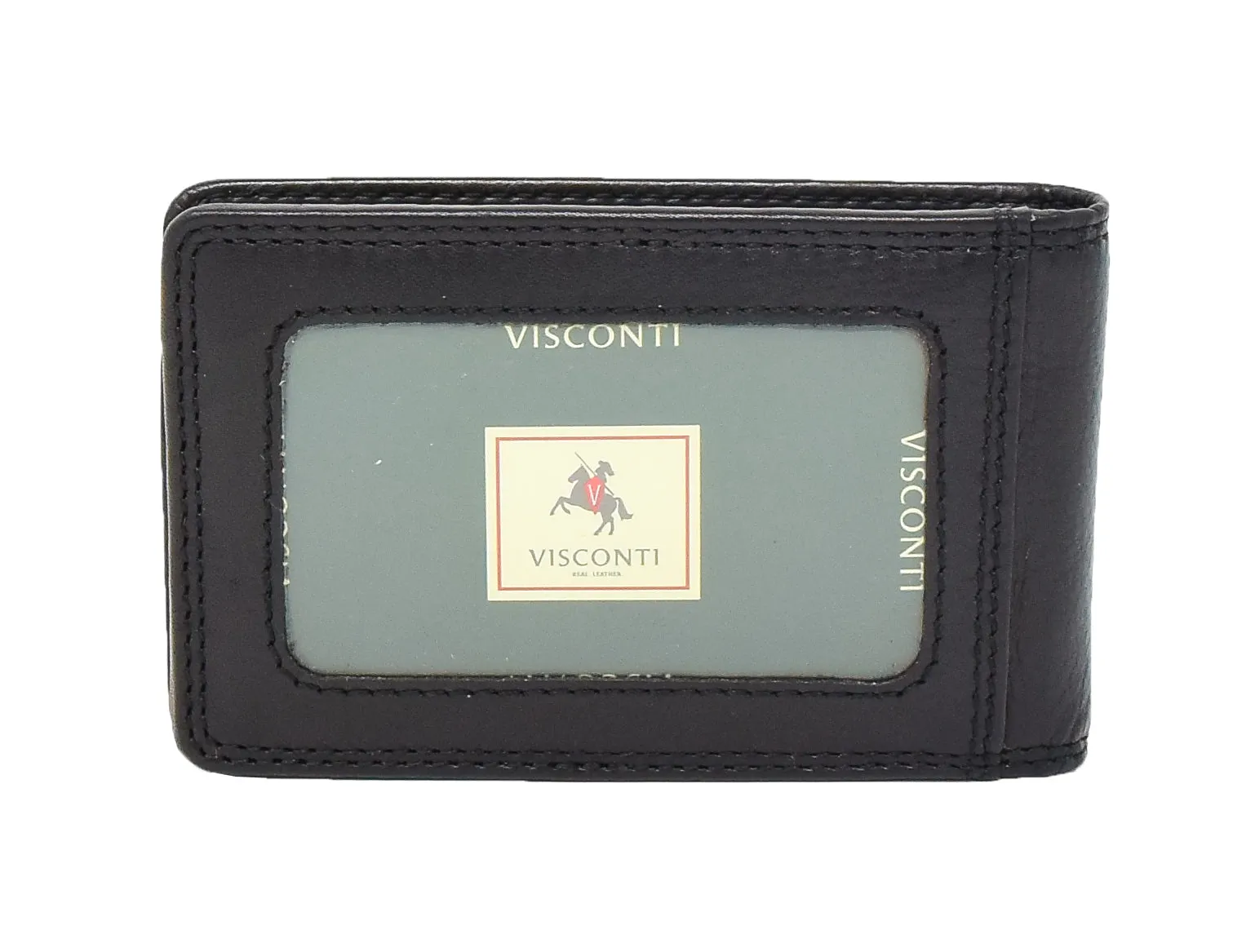 DR425 Slim Fold Leather Card Wallet Black