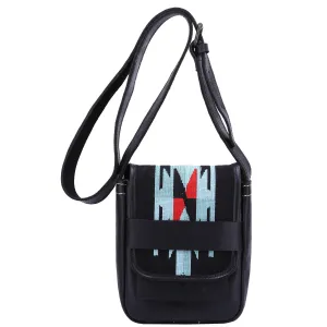 DR669 Women's Small Travel Pouch Genuine Leather Sling Bag Black