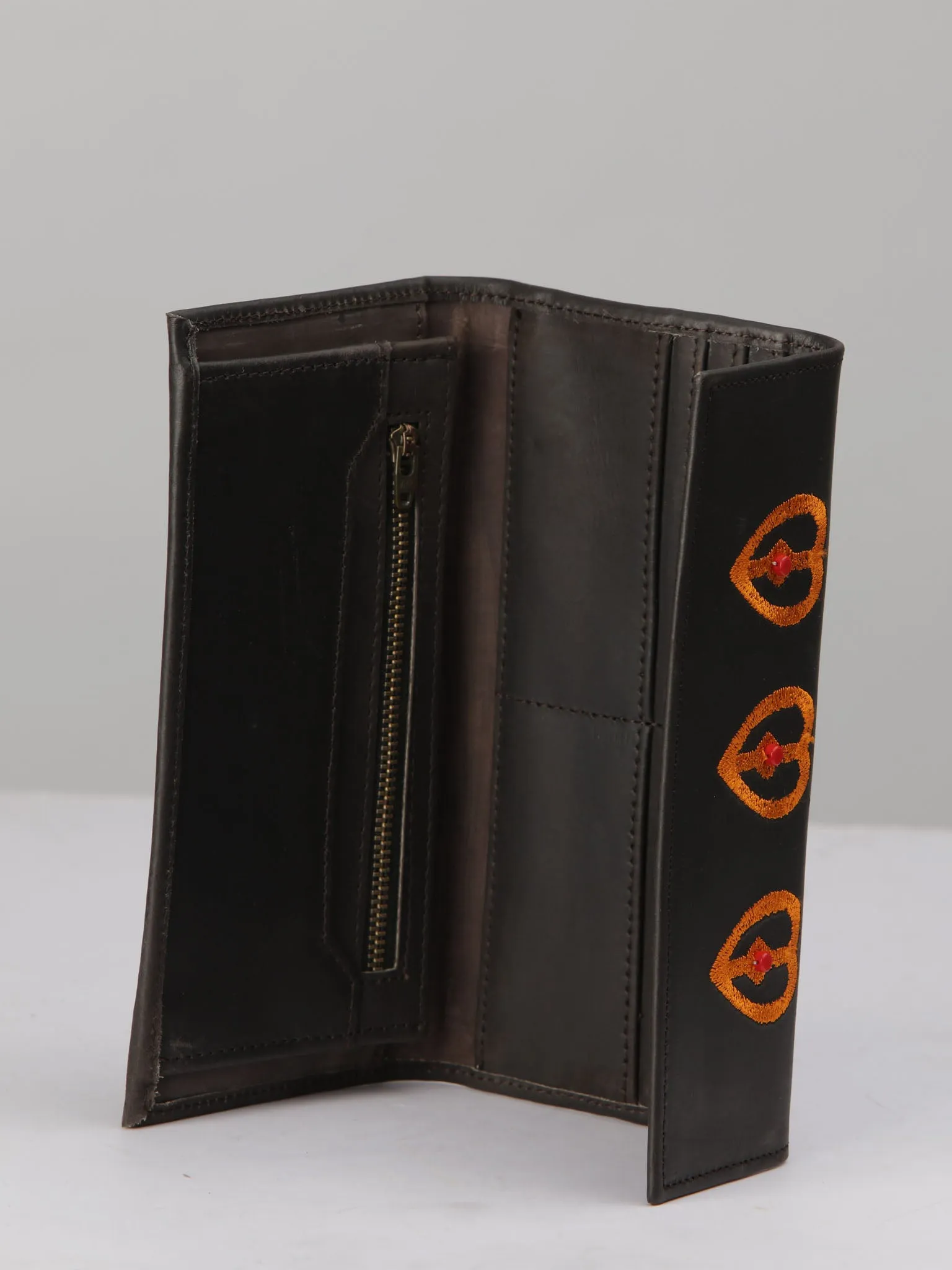 Embroidered and beaded 3-fold Ladies Wallet