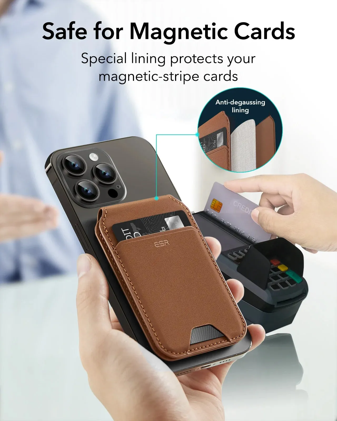 ESR Leather MagSafe®Wallet and Stand for Apple iPhone