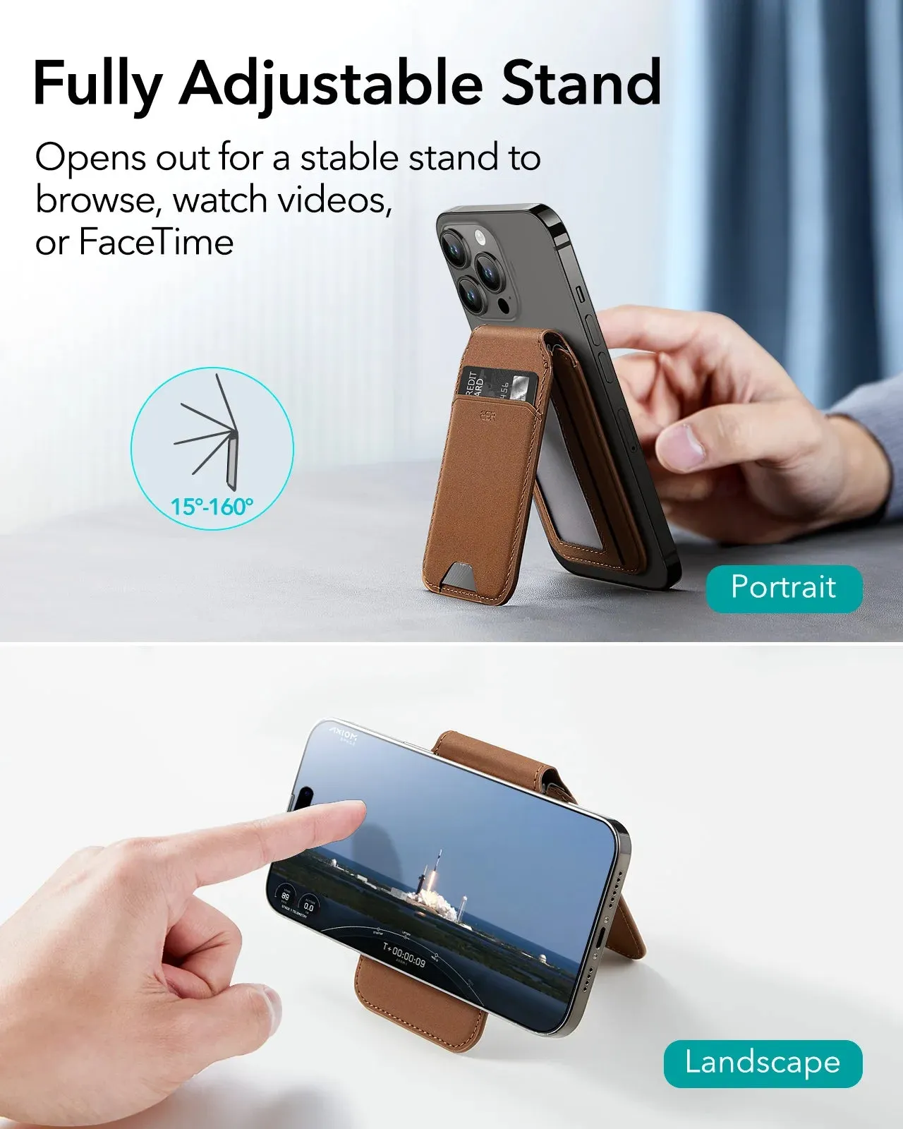 ESR Leather MagSafe®Wallet and Stand for Apple iPhone
