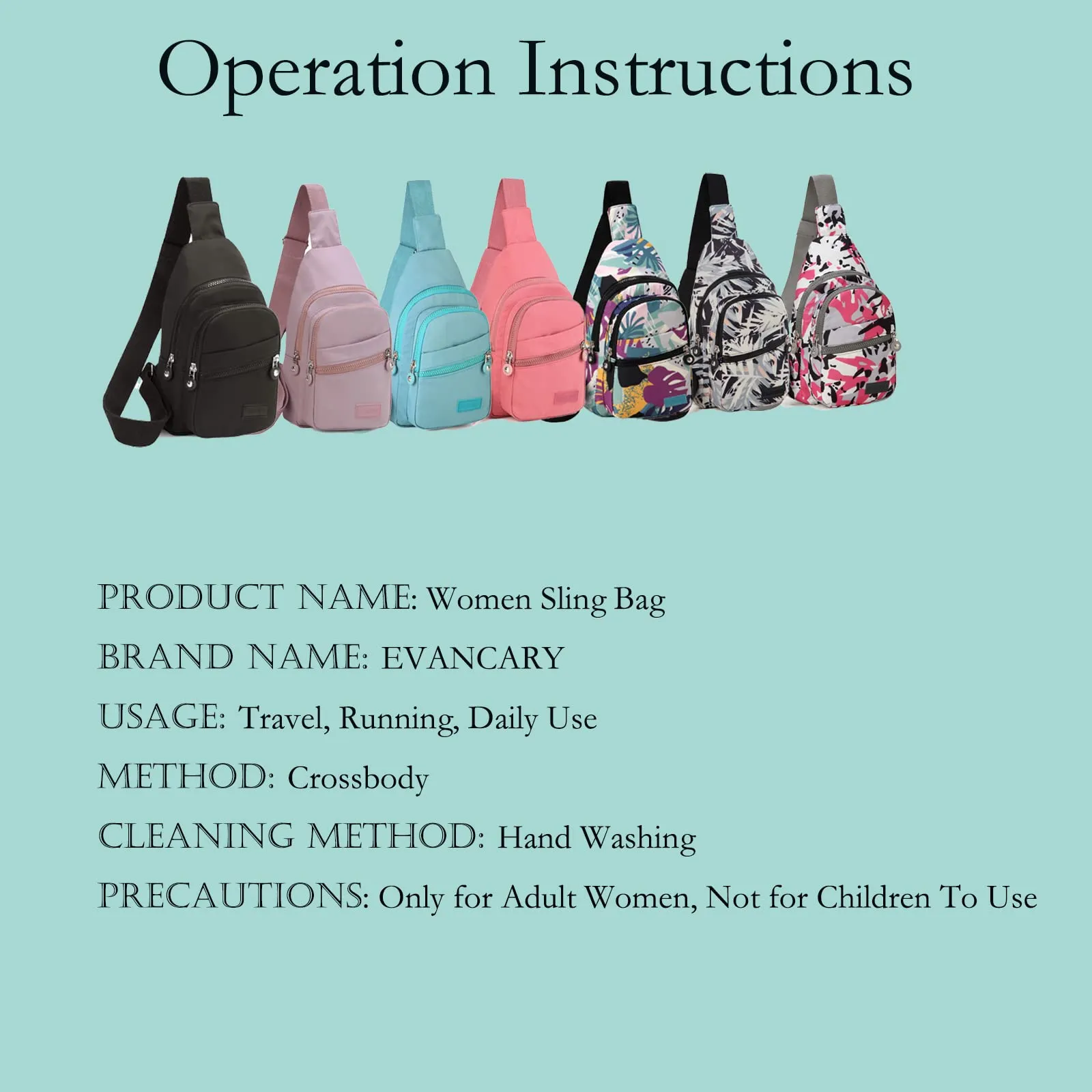 EVANCARY Crossbody Bag, Sling Backpack, Chest Daypack for  Travel Sports Hiking