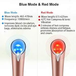 Eye massager wand sonic vibration for dark circles