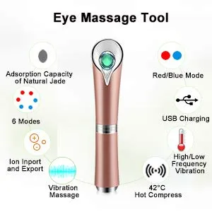 Eye massager wand sonic vibration for dark circles