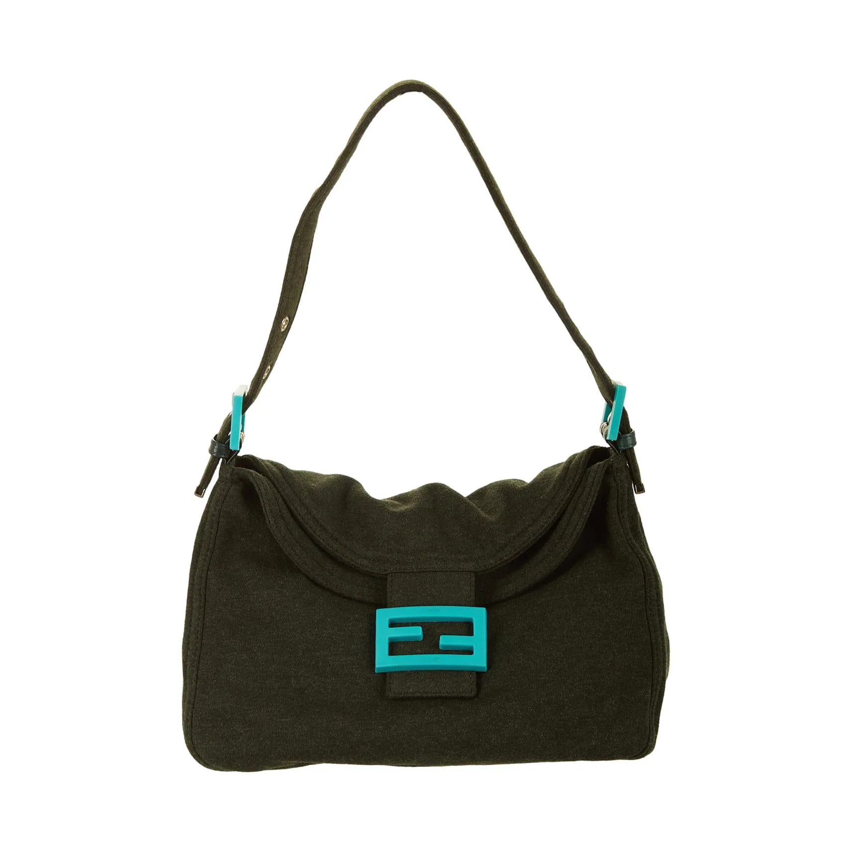 Fendi Green Jersey Cotton Baguette