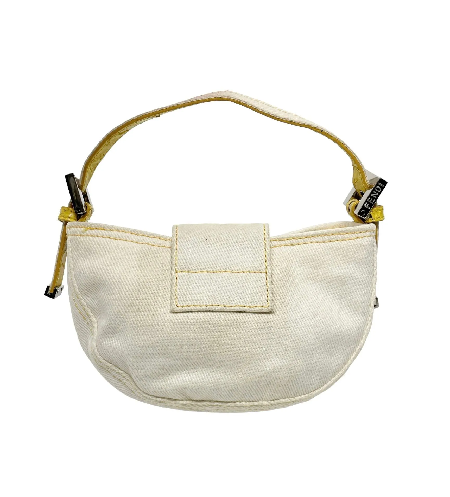 Fendi Ivory Canvas Croissant Bag