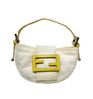 Fendi Ivory Canvas Croissant Bag