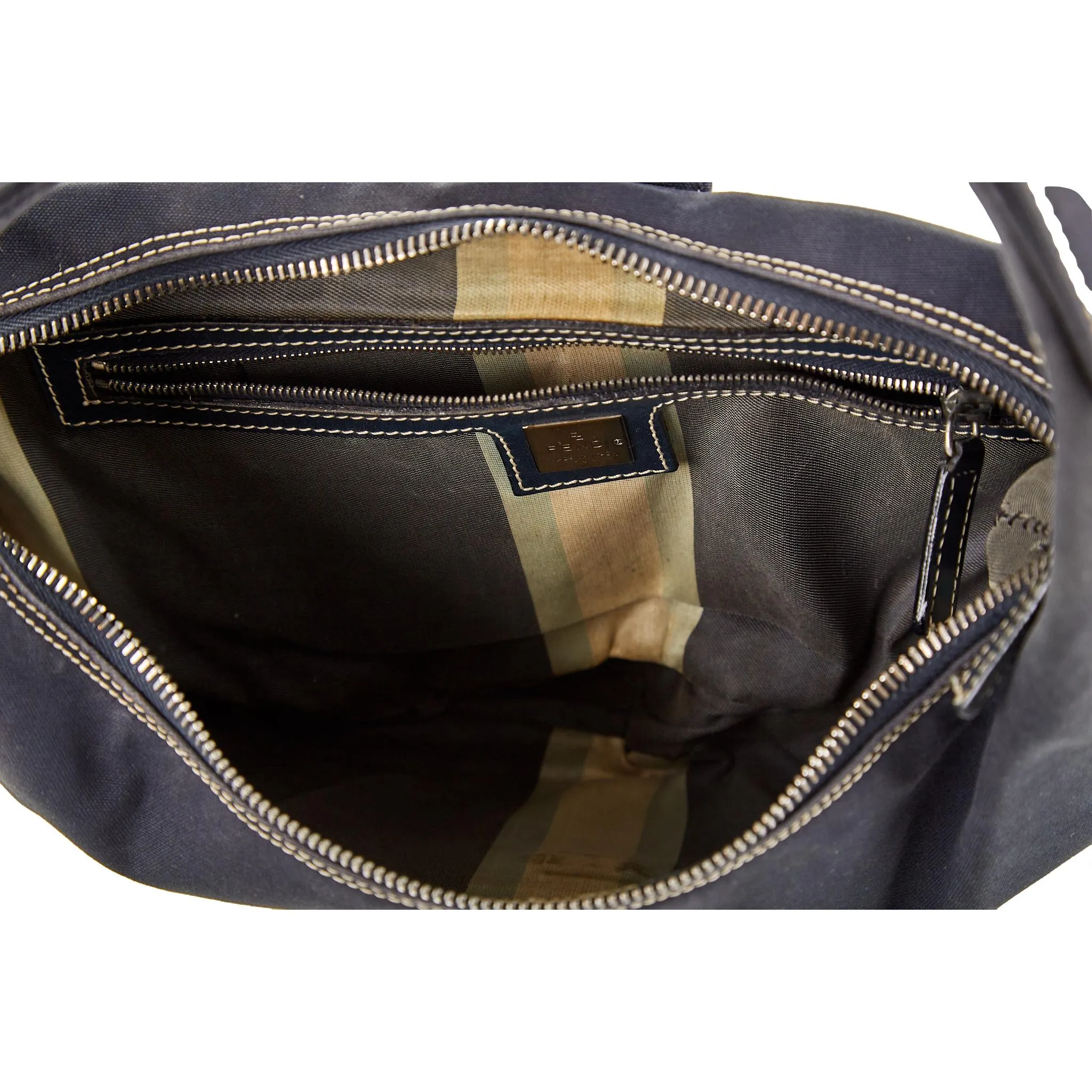 Fendi Navy Logo Shoulder Bag