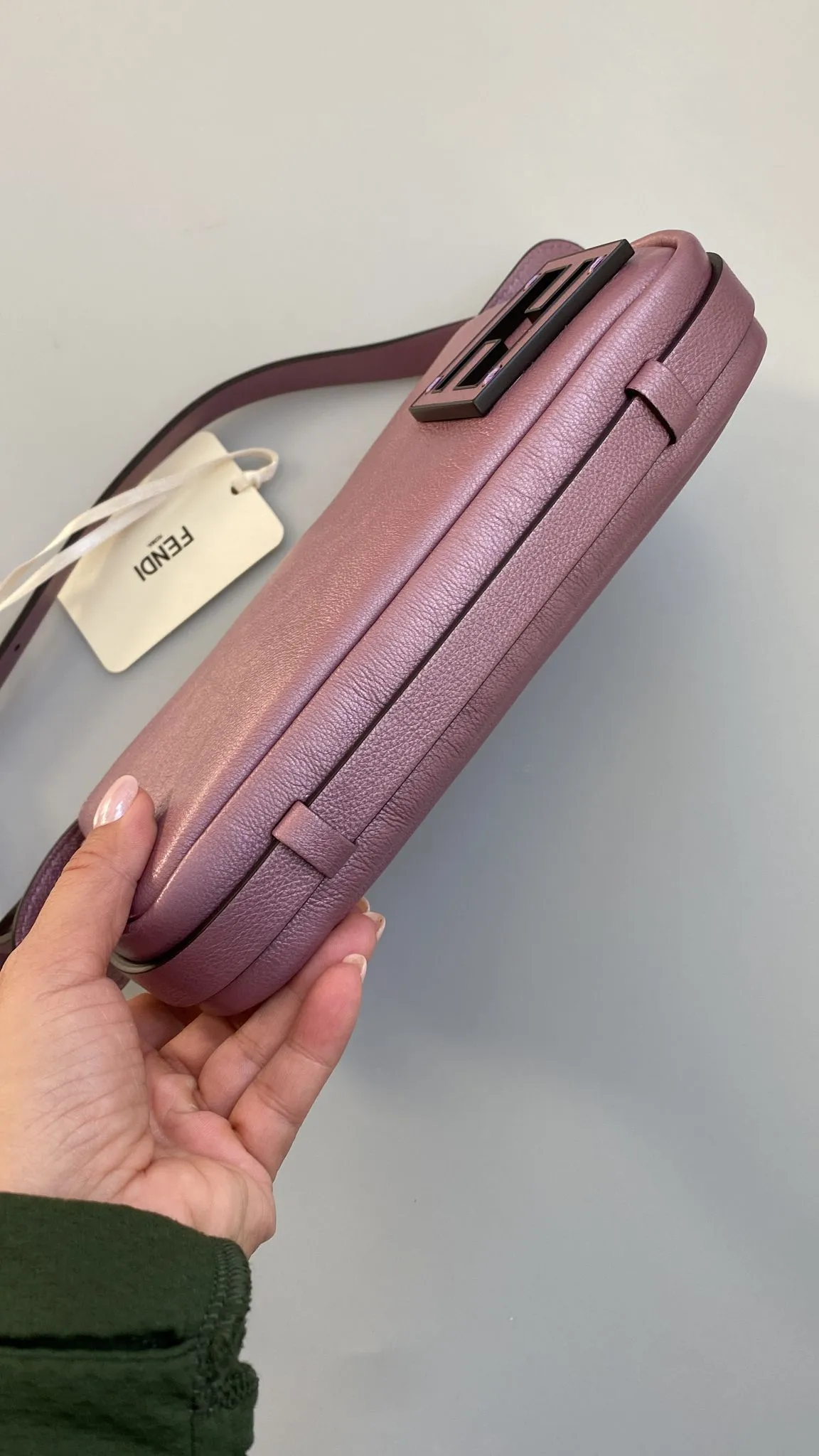 Fendi Pink Metallic Simply Fendi Mini Bag
