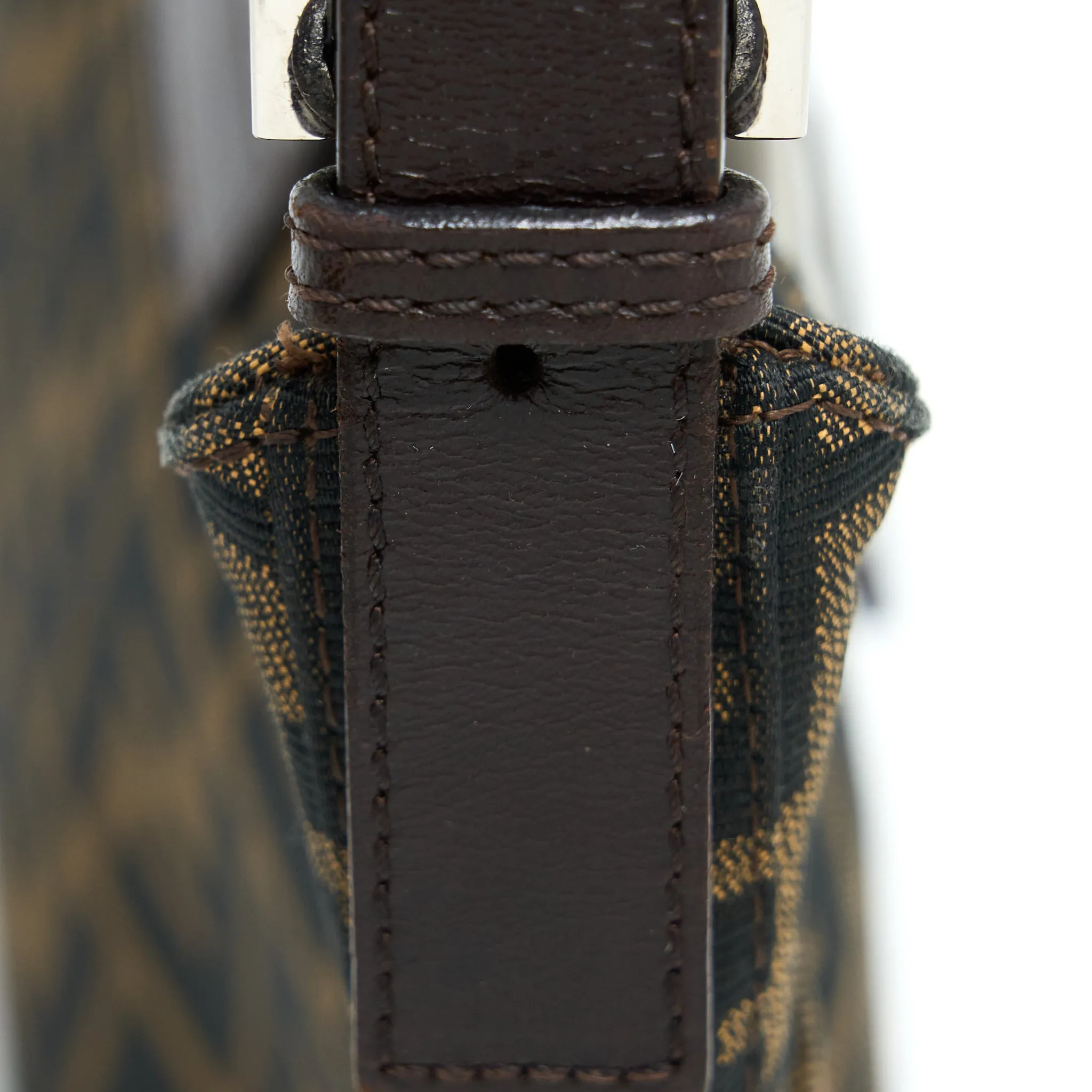 Fendi Vintage Zucca Shoulder Bag Canvas SHW