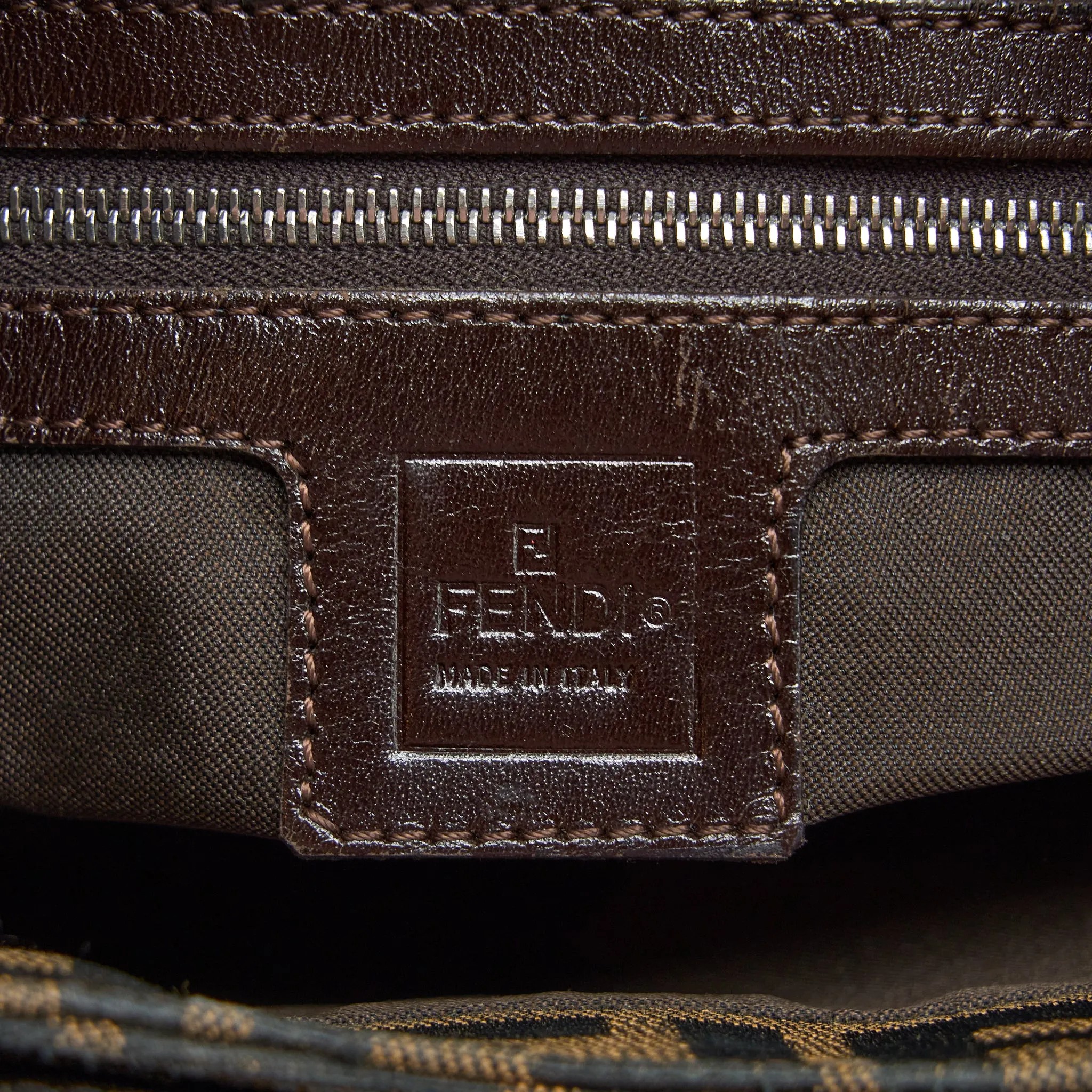 Fendi Vintage Zucca Shoulder Bag Canvas SHW