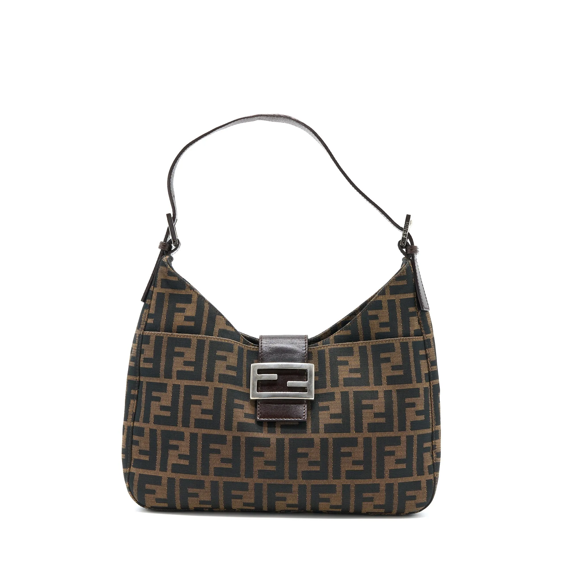 Fendi Vintage Zucca Shoulder Bag Canvas SHW
