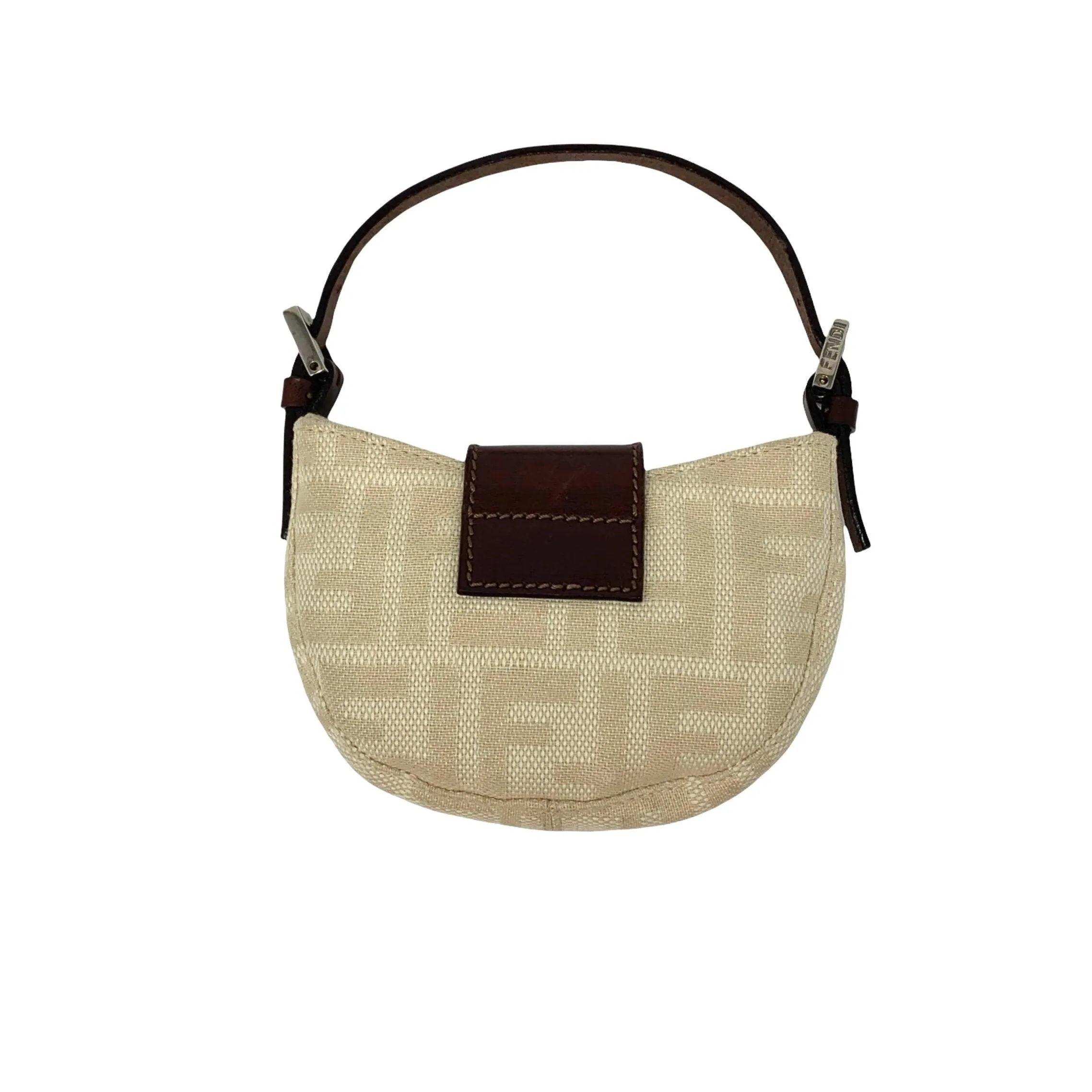 Fendi White Monogram Mini Croissant Bag
